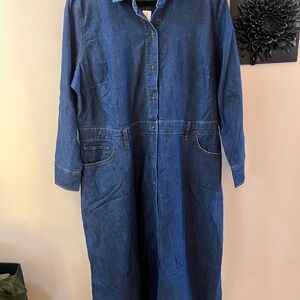 Joe Fresh Indigo Denim Long Sleeve Shirt Dress